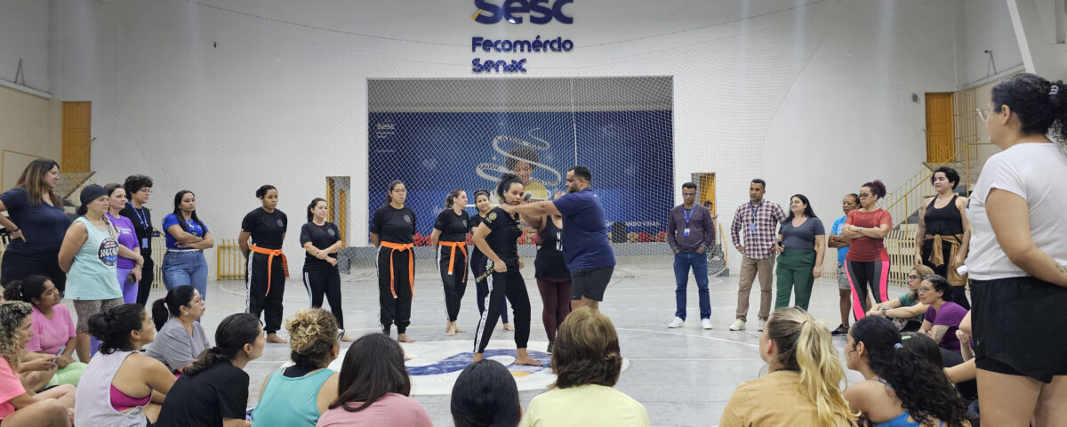Oficina de Krav Maga realizada em 2025. Foto: Sesc-ES.